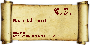 Mach Dávid névjegykártya